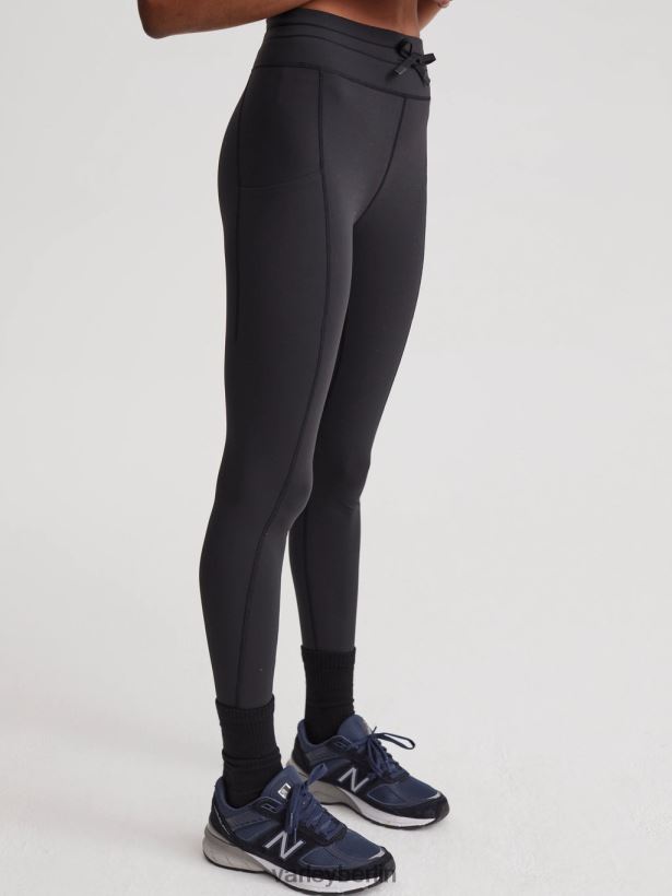 Varley Let's Go, hohe Leggings mit Kordelzug, 25 Zoll Frauen B2X2PN366 Schwarz Bekleidung