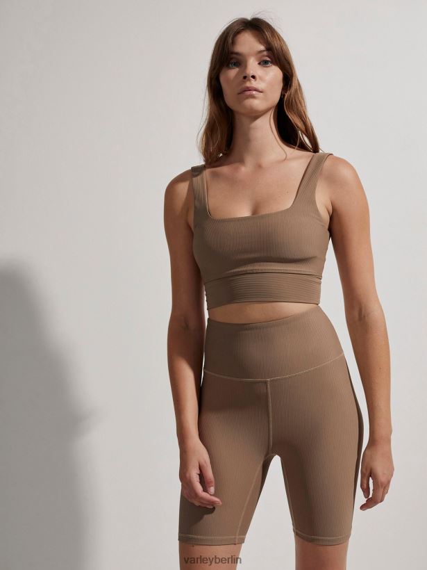 Varley Lass uns die Rippe kurz um 7" verschieben Frauen B2X2PN342 taupefarbener Stein Bekleidung