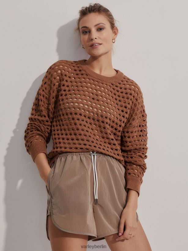 Varley harmon high-rise short 4" Frauen B2X2PN255 dunkles Taupe Bekleidung