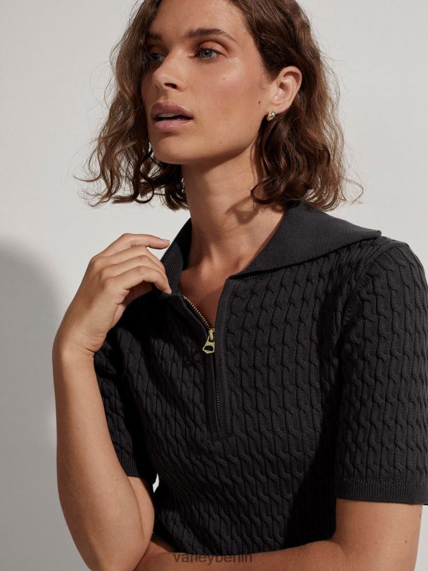 Varley Lillian Off-Court-Polo Frauen B2X2PN141 Schwarz Bekleidung