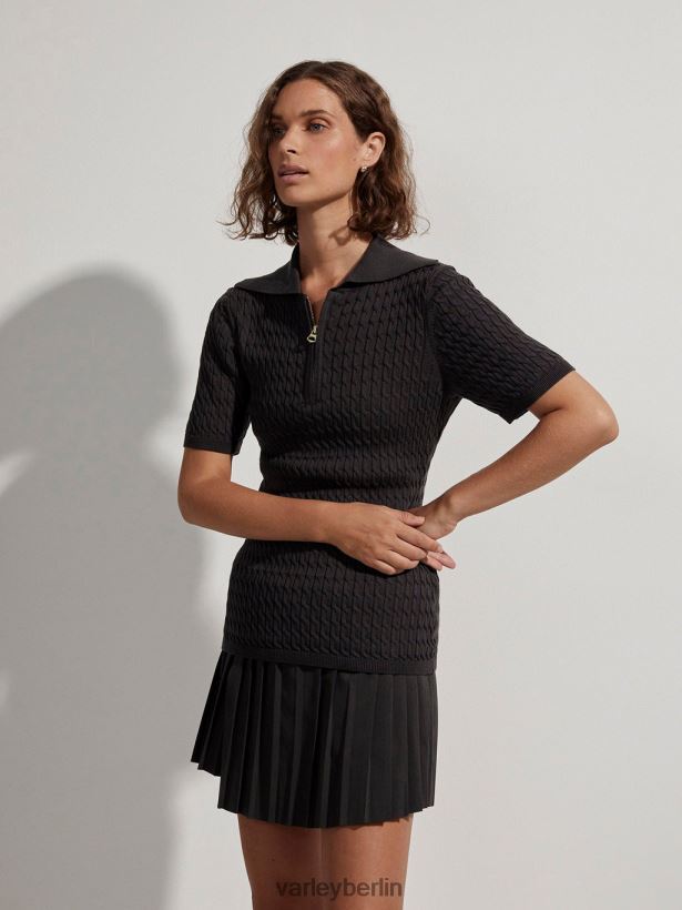 Varley Lillian Off-Court-Polo Frauen B2X2PN141 Schwarz Bekleidung