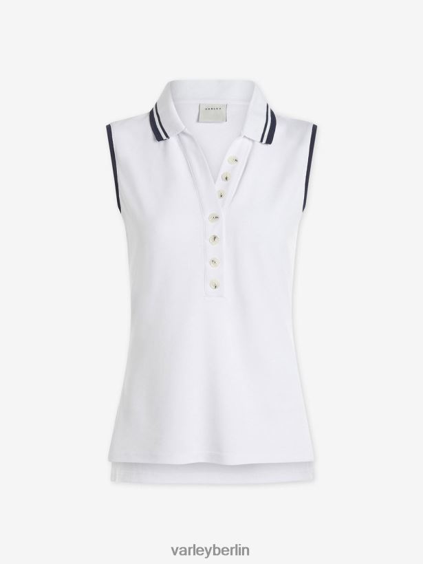 Varley Anvier Performance-Polo Frauen B2X2PN8 Weiß Bekleidung