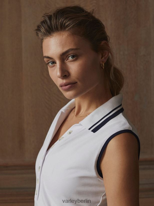 Varley Anvier Performance-Polo Frauen B2X2PN8 Weiß Bekleidung