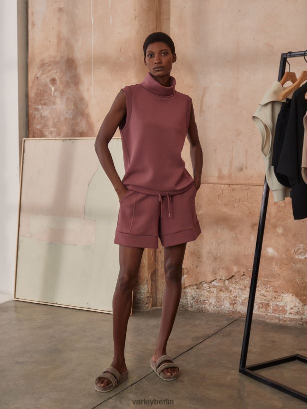 Varley Leigh-Tanktop mit hohem Kragen Frauen B2X2PN35 wilder Rhabarber Bekleidung