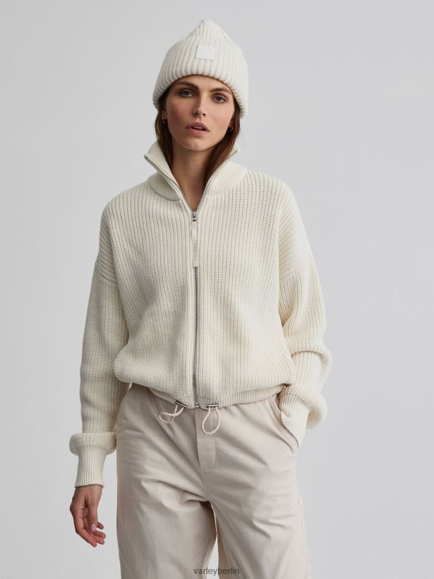 Varley Anderson-Strickjacke mit durchgehendem Reißverschluss Frauen B2X2PN206 Reiher Bekleidung