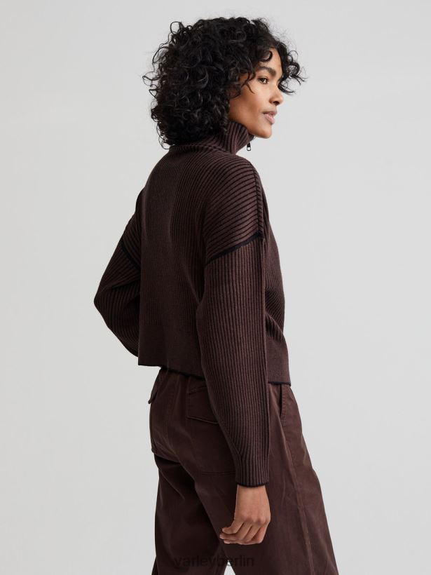 Varley Carmen-Strickjacke Frauen B2X2PN179 Kaffeebohne Bekleidung