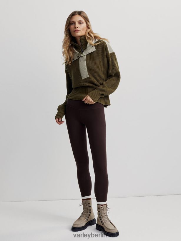 Varley Carter-Pullover mit halbem Reißverschluss Frauen B2X2PN200 dunkle Olivenmischung Bekleidung