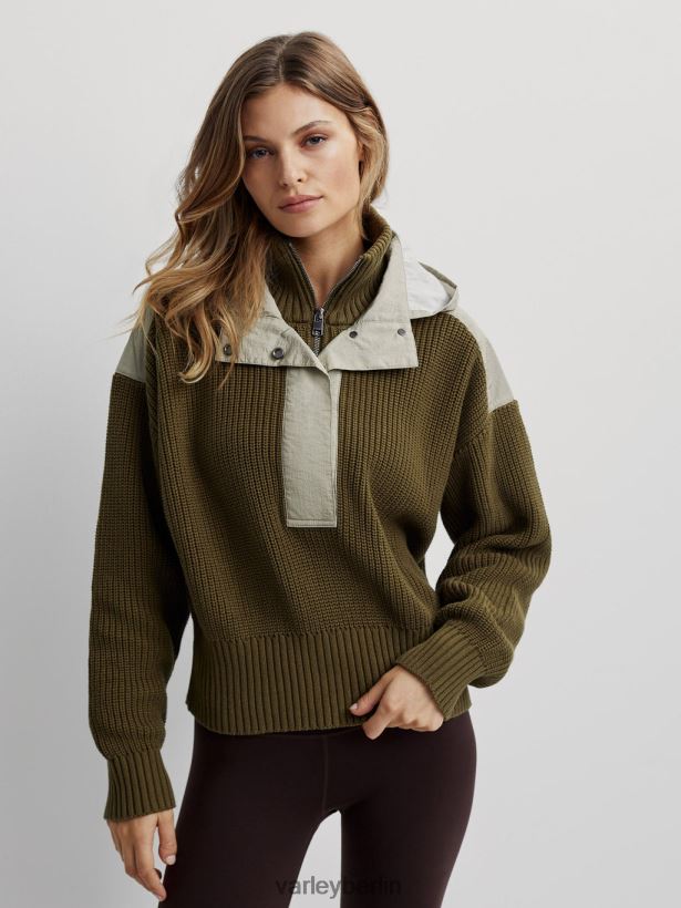 Varley Carter-Pullover mit halbem Reißverschluss Frauen B2X2PN200 dunkle Olivenmischung Bekleidung