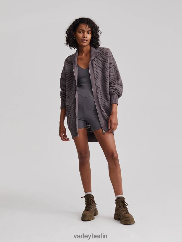 Varley Cassady-Strickjacke Frauen B2X2PN155 tiefe Holzkohle Bekleidung