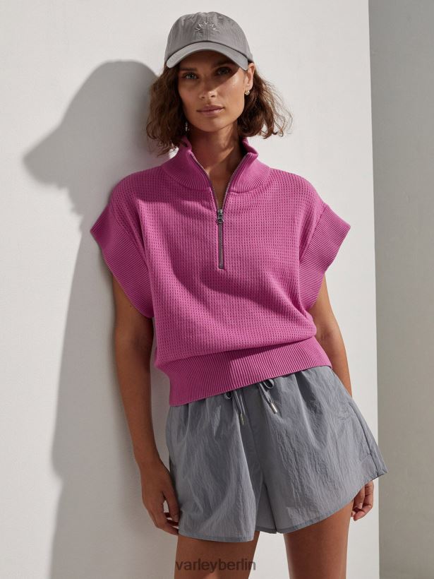 Varley Kurz geschnittener Fulton-Strick Frauen B2X2PN100 Wiesenlila Bekleidung