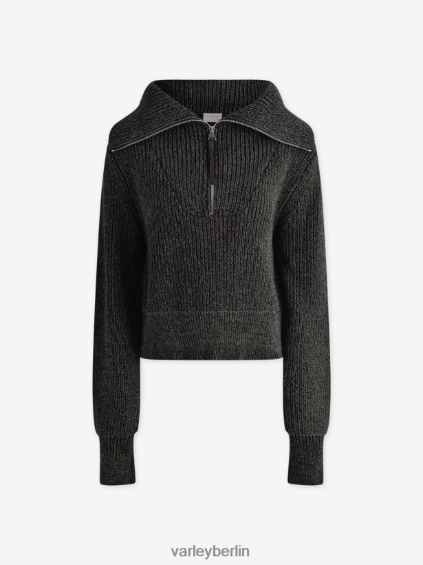 Varley Mentone-Strickpullover mit halbem Reißverschluss Frauen B2X2PN216 schwarzer Fleck Bekleidung