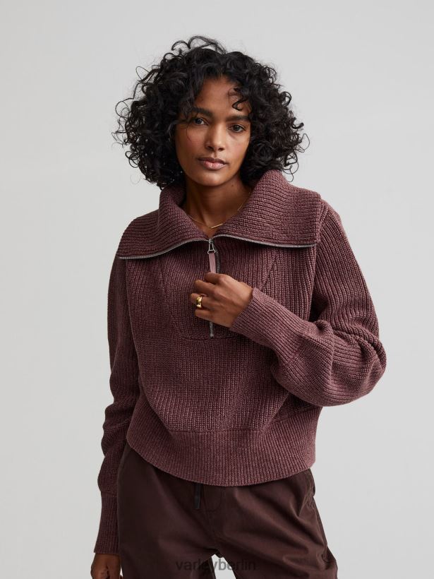 Varley Mentone-Strickpullover mit halbem Reißverschluss Frauen B2X2PN219 Rosa-Taupe-Sprenkel Bekleidung