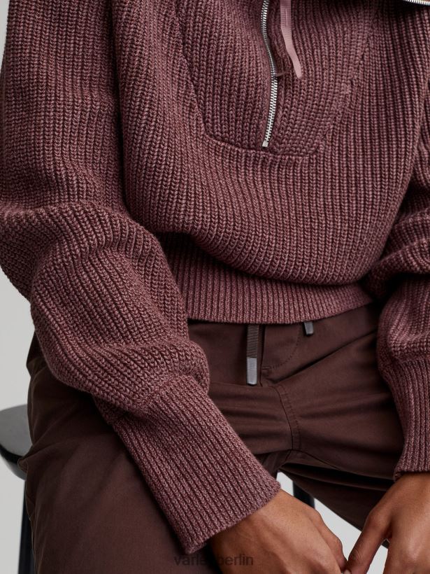 Varley Mentone-Strickpullover mit halbem Reißverschluss Frauen B2X2PN219 Rosa-Taupe-Sprenkel Bekleidung