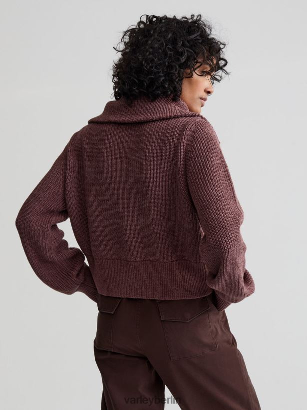 Varley Mentone-Strickpullover mit halbem Reißverschluss Frauen B2X2PN219 Rosa-Taupe-Sprenkel Bekleidung