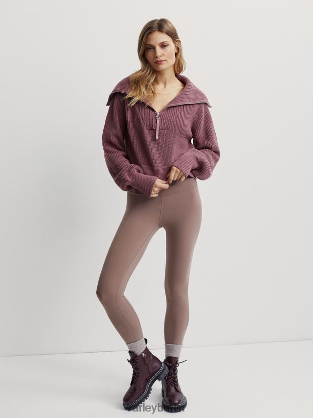Varley Mentone-Strickpullover mit halbem Reißverschluss Frauen B2X2PN221 rosabraun Bekleidung
