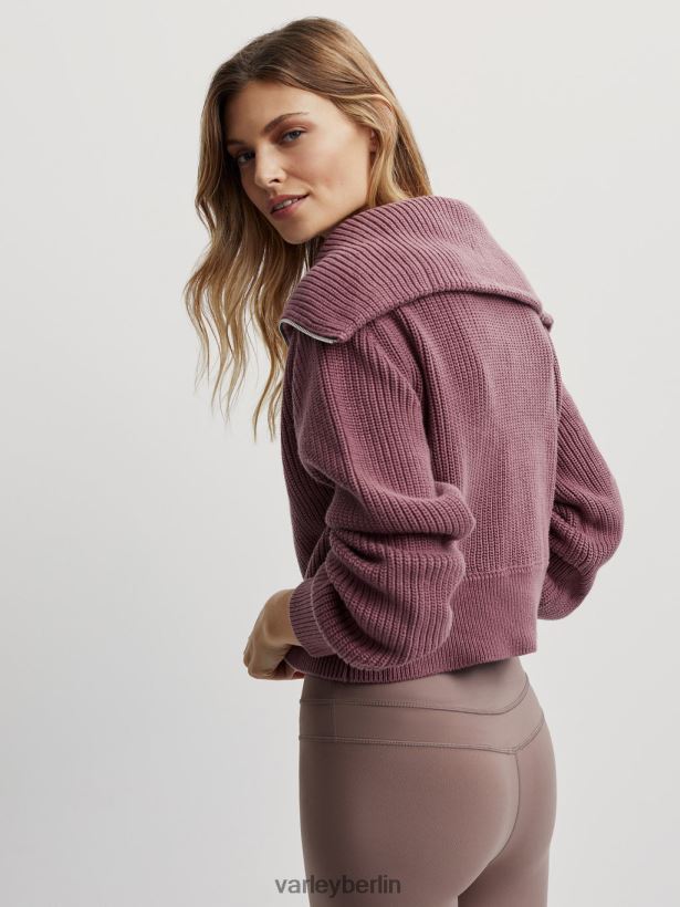 Varley Mentone-Strickpullover mit halbem Reißverschluss Frauen B2X2PN221 rosabraun Bekleidung
