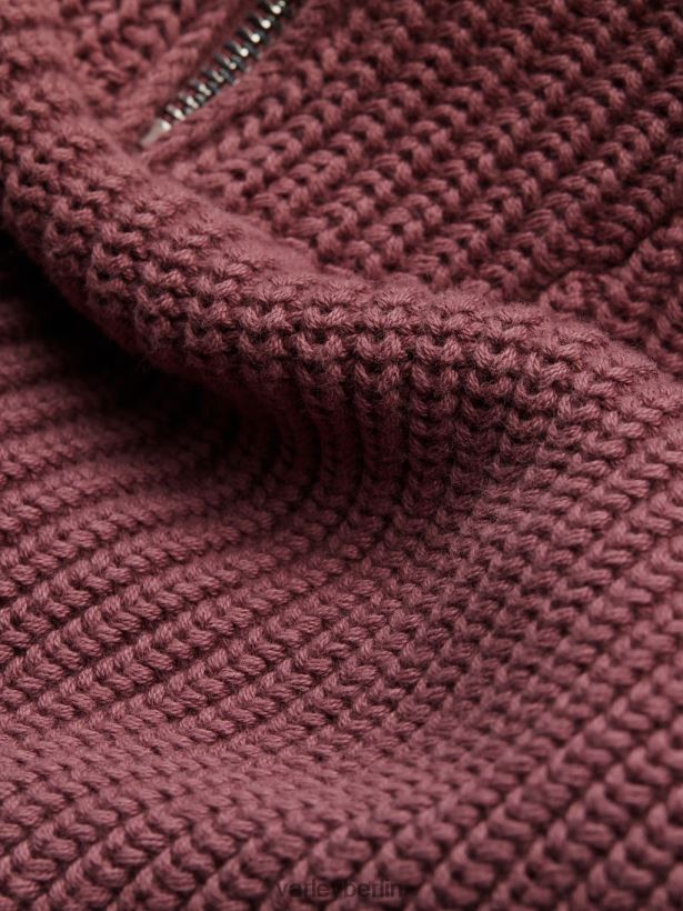 Varley Mentone-Strickpullover mit halbem Reißverschluss Frauen B2X2PN221 rosabraun Bekleidung