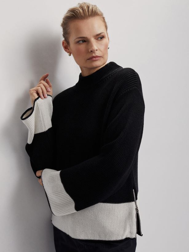 Varley Panama-Strick Frauen B2X2PN181 metallisches Schwarz Bekleidung