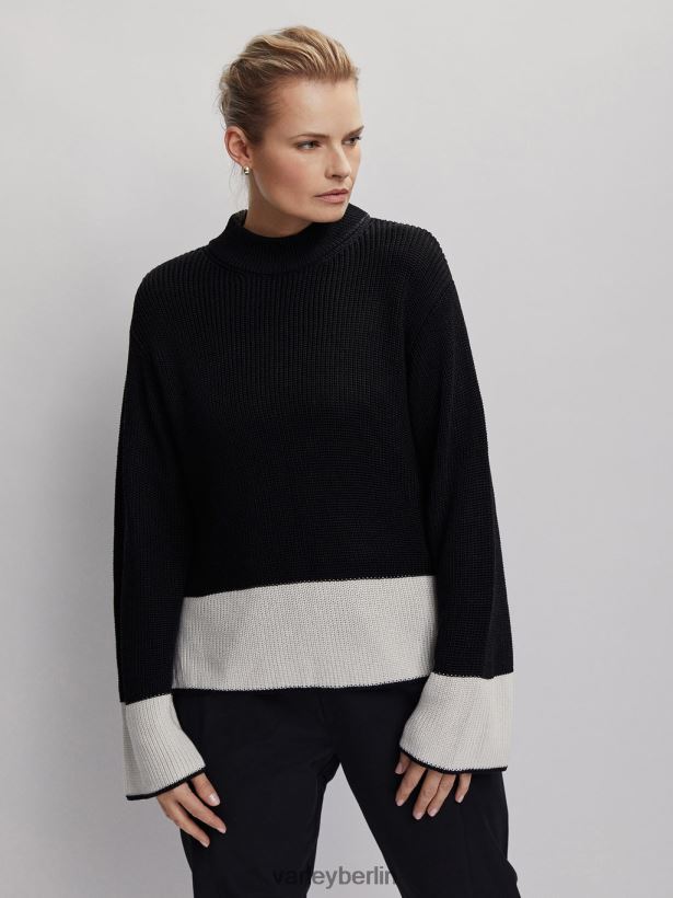 Varley Panama-Strick Frauen B2X2PN181 metallisches Schwarz Bekleidung