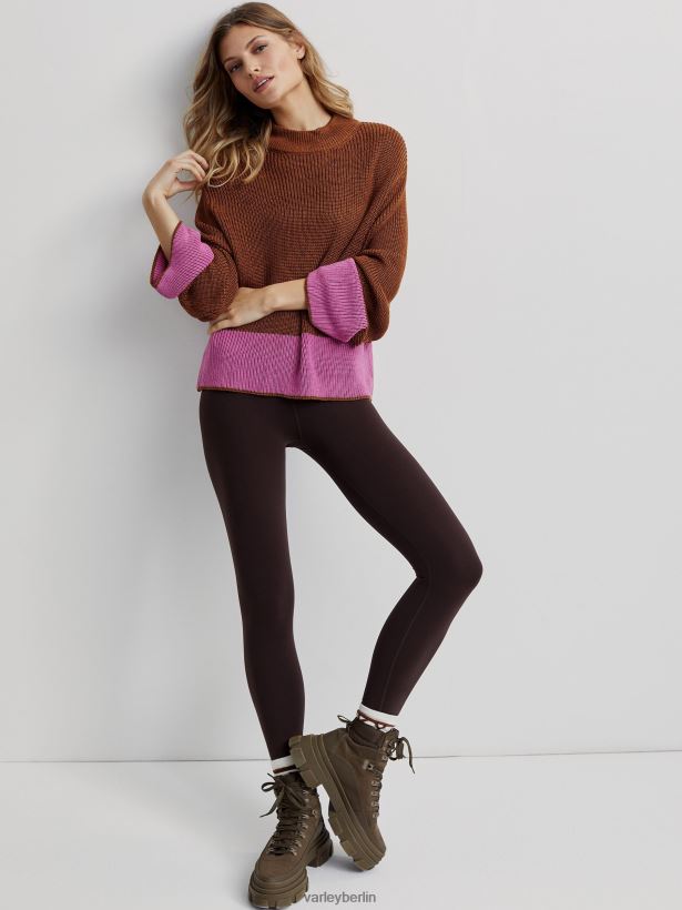 Varley Panama-Strick Frauen B2X2PN182 metallisches Karamell-Café Bekleidung