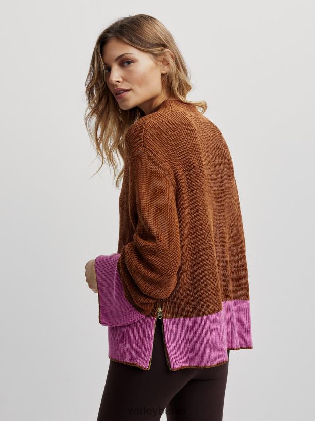 Varley Panama-Strick Frauen B2X2PN182 metallisches Karamell-Café Bekleidung