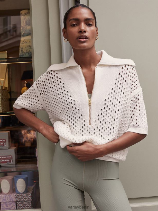 Varley Teagan Boxy-Strick-Polo Frauen B2X2PN69 Schneewittchen Bekleidung