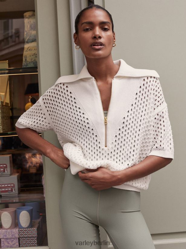 Varley Teagan Boxy-Strick-Polo Frauen B2X2PN69 Schneewittchen Bekleidung