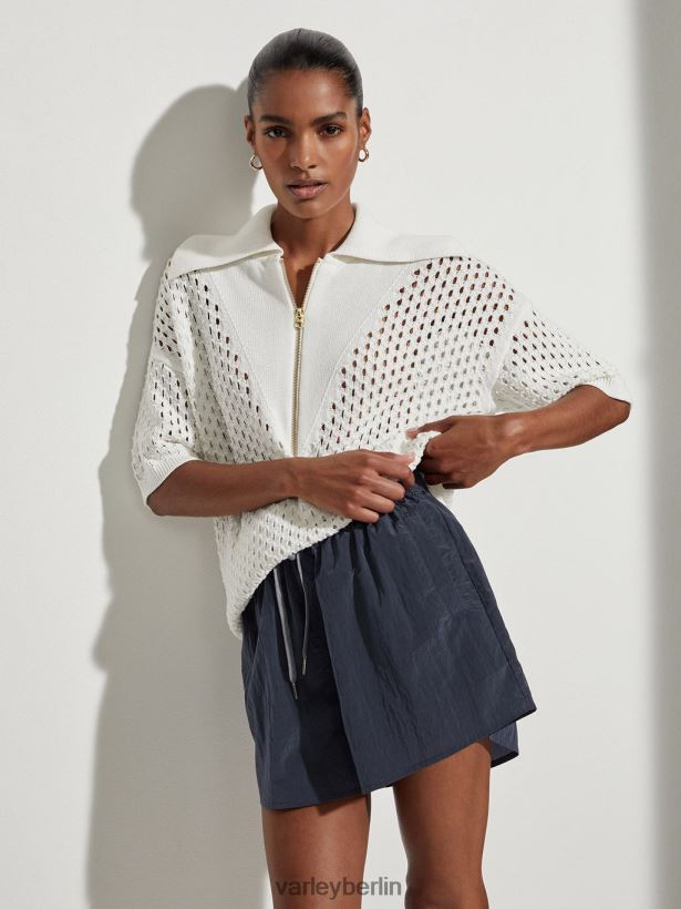 Varley Teagan Boxy-Strick-Polo Frauen B2X2PN69 Schneewittchen Bekleidung