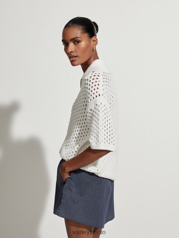 Varley Teagan Boxy-Strick-Polo Frauen B2X2PN69 Schneewittchen Bekleidung