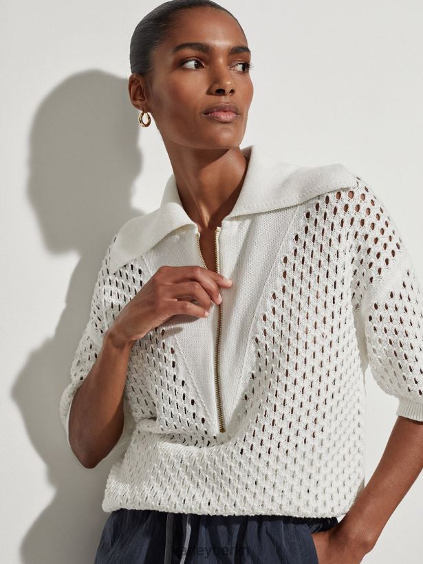 Varley Teagan Boxy-Strick-Polo Frauen B2X2PN69 Schneewittchen Bekleidung