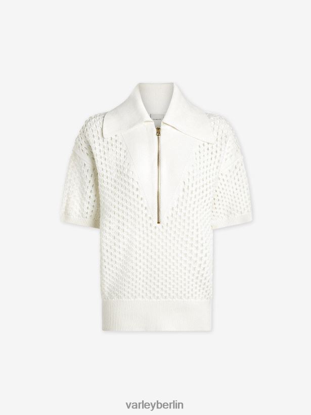 Varley Teagan Boxy-Strick-Polo Frauen B2X2PN69 Schneewittchen Bekleidung