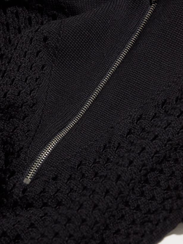 Varley Teagan Boxy-Strick-Polo Frauen B2X2PN70 Schwarz Bekleidung