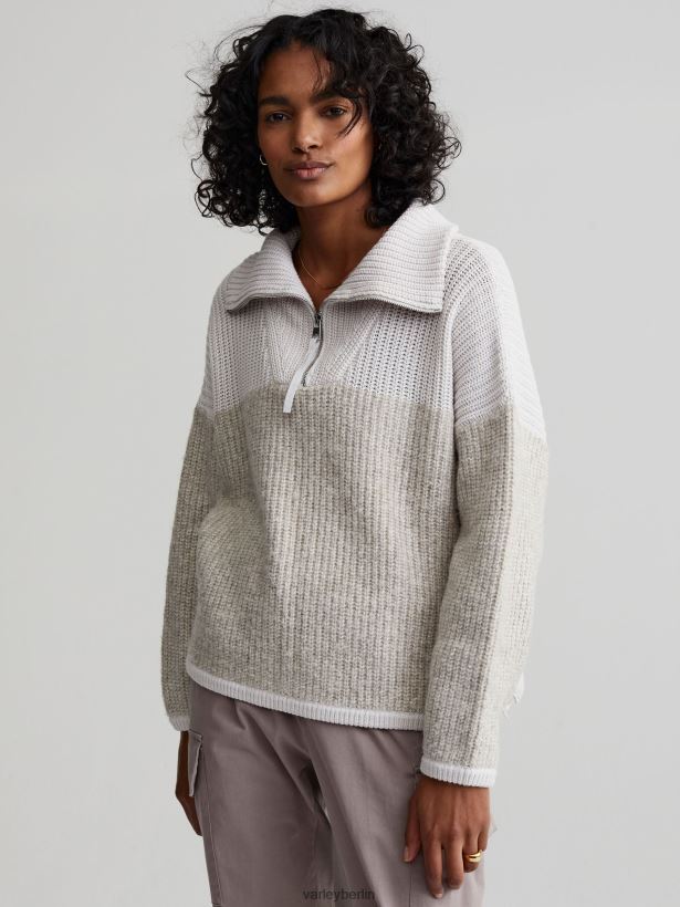 Varley Willard-Pullover mit halbem Reißverschluss Frauen B2X2PN213 Nimbuswolke Bekleidung