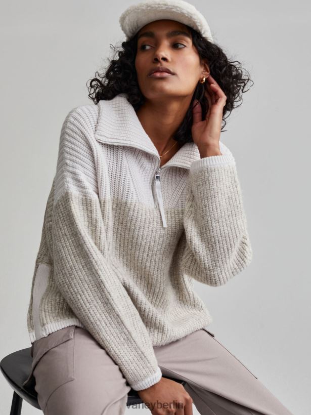 Varley Willard-Pullover mit halbem Reißverschluss Frauen B2X2PN213 Nimbuswolke Bekleidung