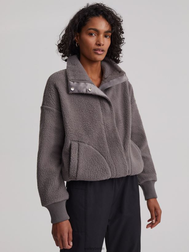 Varley Mayland Fleecejacke Frauen B2X2PN436 tiefe Holzkohle Bekleidung