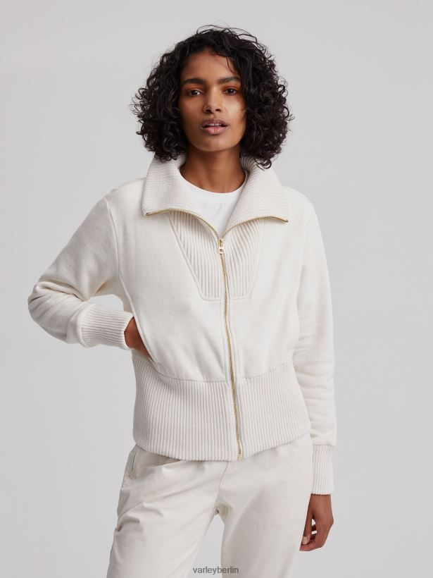 Varley Alisa-Sweatshirt mit durchgehendem Reißverschluss Frauen B2X2PN186 Elfenbeinmergel Bekleidung