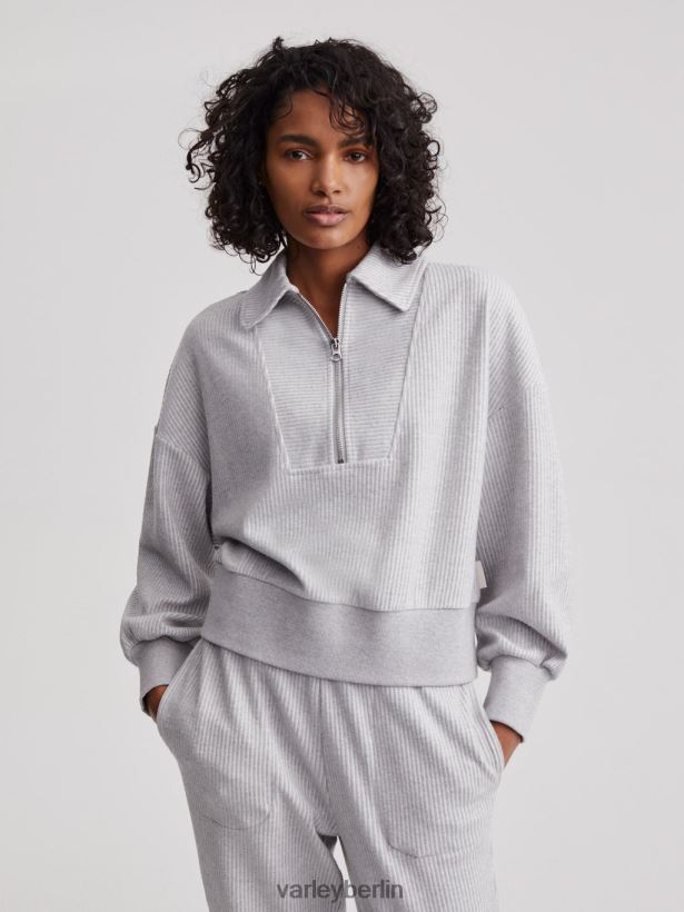 Varley Blair-Pullover mit halbem Reißverschluss Frauen B2X2PN196 grauer Mergel Bekleidung