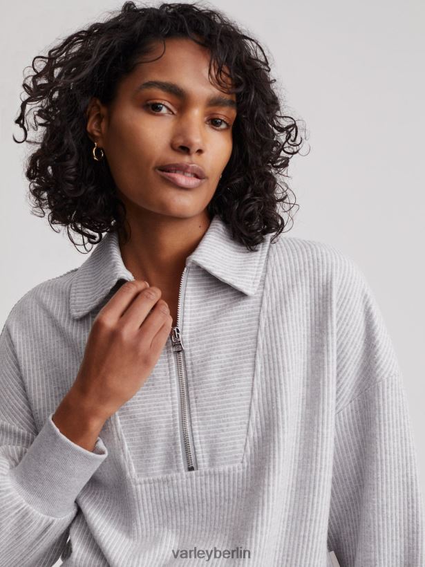 Varley Blair-Pullover mit halbem Reißverschluss Frauen B2X2PN196 grauer Mergel Bekleidung