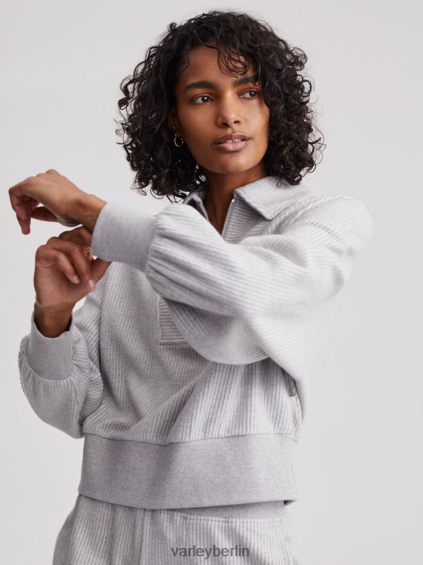 Varley Blair-Pullover mit halbem Reißverschluss Frauen B2X2PN196 grauer Mergel Bekleidung