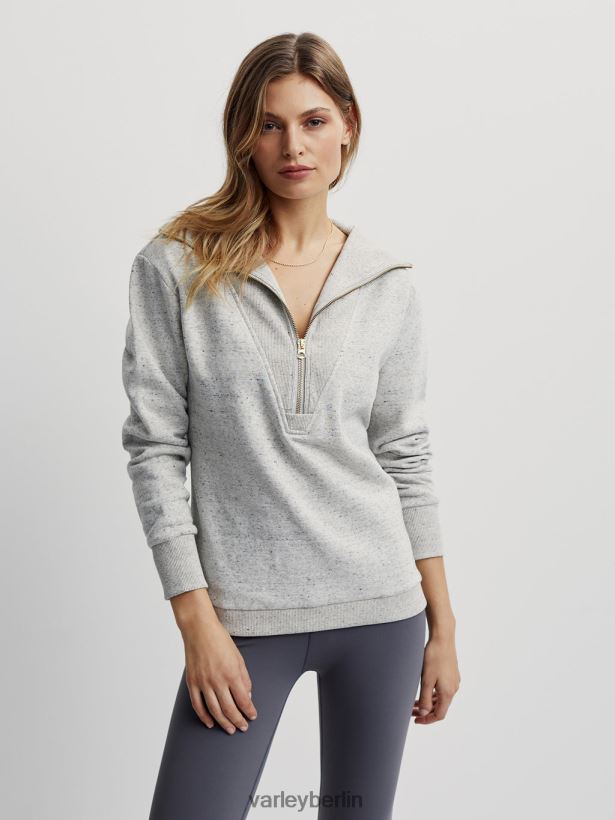 Varley Clearwood-Pullover mit halbem Reißverschluss Frauen B2X2PN230 Elfenbeinmeliert Bekleidung