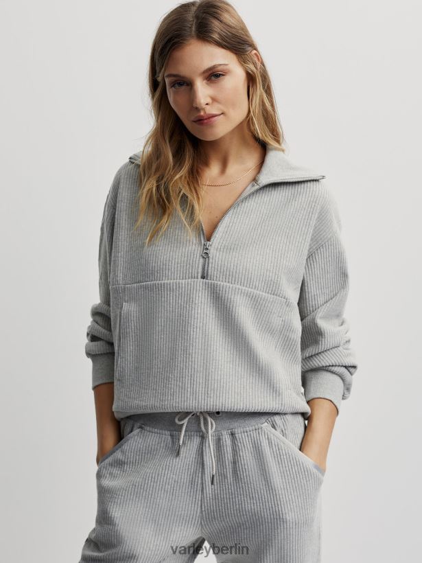 Varley Cyrus-Pullover mit halbem Reißverschluss Frauen B2X2PN228 Salbei-Heide-Mergel Bekleidung