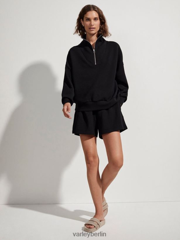 Varley Hawley-Sweatshirt mit halbem Reißverschluss Frauen B2X2PN84 Schwarz Bekleidung