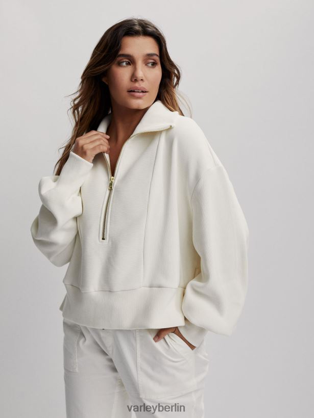 Varley Ramona-Pullover mit halbem Reißverschluss Frauen B2X2PN147 flüstern weiß Bekleidung