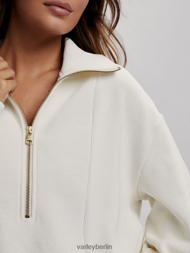 Varley Ramona-Pullover mit halbem Reißverschluss Frauen B2X2PN147 flüstern weiß Bekleidung