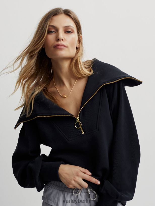 Varley Vine-Pullover mit halbem Reißverschluss Frauen B2X2PN87 Schwarz Bekleidung