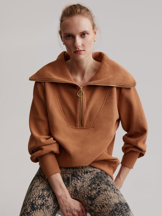 Varley Vine-Pullover mit halbem Reißverschluss Frauen B2X2PN92 Roggen Bekleidung