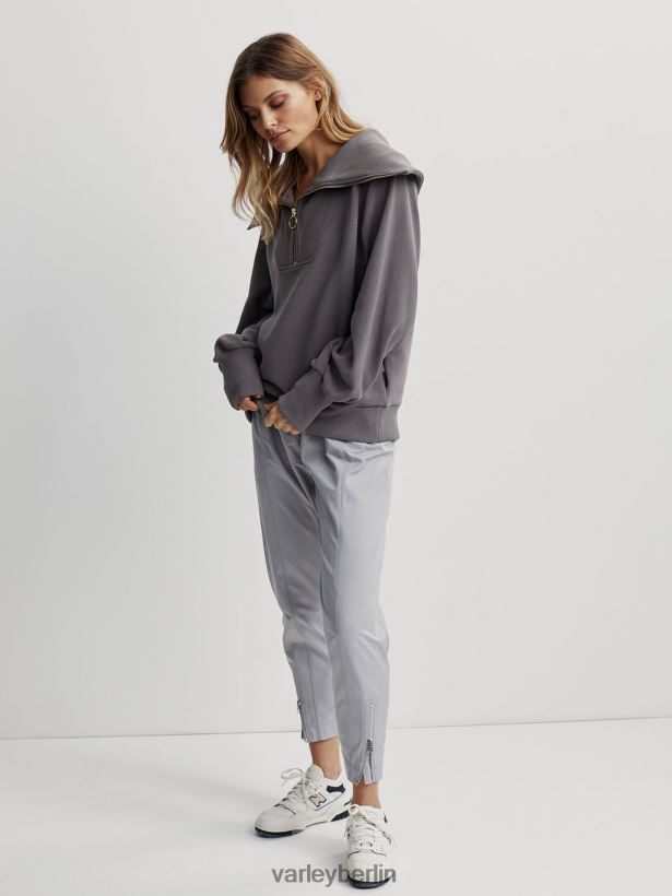Varley Vine-Pullover mit halbem Reißverschluss Frauen B2X2PN93 tiefe Holzkohle Bekleidung